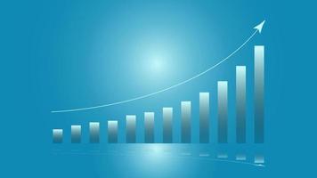 staafdiagram toont bedrijfsprestaties en financiële effectiviteit op donkerblauwe achtergrond vector