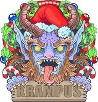 kerst monster krampus vector