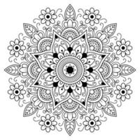 naadloze bloemmotief luxe mandala kleurboek. vector