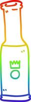regenbooggradiënt lijntekening cartoon fles pop vector