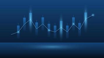 staafdiagram toon beurskoers of financiële investeringswinst. bedrijfsbeheer achtergrond concept vector