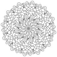 golvende mandala met spiraalvormige lijnen en weefsels, zen kleurplaat voor creativiteit vector