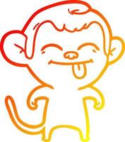 warme gradiënt lijntekening grappige cartoon aap vector