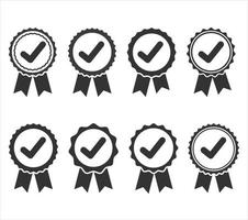 verzameling van goedgekeurde of gecertificeerde medaillepictogrambadges vector