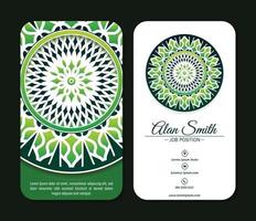 elegant groen mandala bedrijf kaart vector