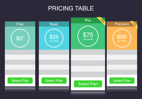 Gratis Pricing Tabel Vector