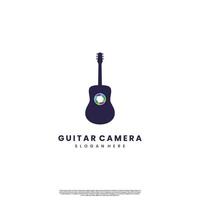 gitaar vastleggen logo ontwerp concept vector