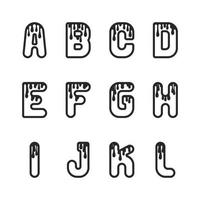 halloween lettertype. typografie alfabet met druppelen bloed verschrikking illustratie. ontwerp type voor vakantie partij viering. ontwerp vector lettertypen.