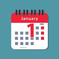 januari kalender gelukkig nieuw jaar ontwerp vector illustratie