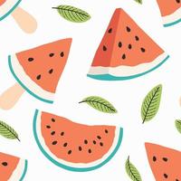 vector naadloos patroon met watermeloen en ijs room.