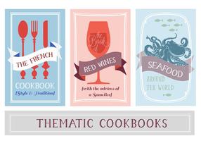 Gratis Diverse Thematische Kookboeken Vector Achtergrond