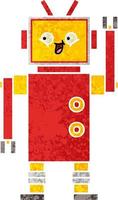 retro illustratie stijl cartoon robot vector