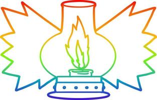 regenboog gradiënt lijntekening cartoon lantaarn vector