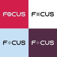 minimalistische focus logo ontwerp vector