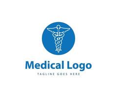 medisch logo ontwerp, medisch instituut logo ontwerp sjabloon. vector