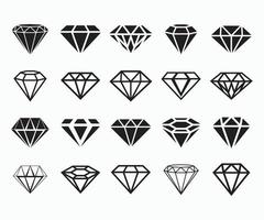 diamant icoon set. luxe diamant icoon reeks vector sjabloon.