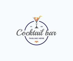 cocktail logo ontwerp sjabloon. bar logo. vector