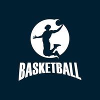 wijnoogst logo basketbal sjabloon illustratie vector