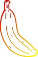 warme gradiënt lijntekening cartoon banaan vector