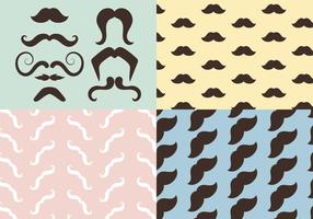 Movember Snor Pictogrammen en Patroon Set vector