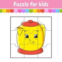 puzzelspel voor kinderen. puzzel stukjes. kleuren werkblad. activiteiten pagina. geïsoleerde vectorillustratie. cartoon-stijl. vector