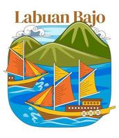 Labuan bajo vector illustratie