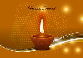 Diwali Olie Lamp Met Gloeiende Achtergrond vector