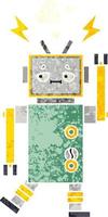 retro illustratie stijl cartoon robot vector