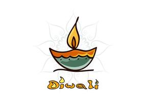 Diwali Diya Met Rangoli vector