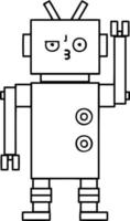 lijntekening cartoon robot vector