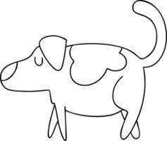 eigenzinnige lijntekening cartoon hond vector