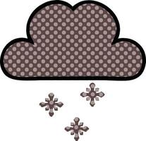 stripboek stijl cartoon storm sneeuw wolk vector