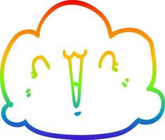 regenboog helling lijn tekening gelukkig wolk tekenfilm vector