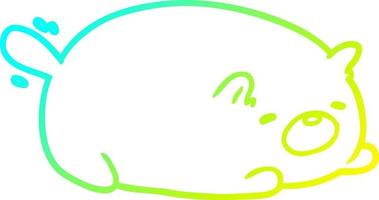 verkoudheid helling lijn tekening schattig kat vector