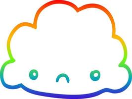 regenboog gradiënt lijntekening cartoon wolk vector