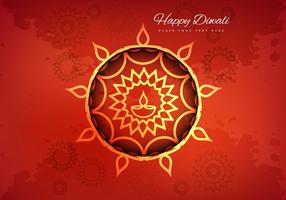 Hindoe Diwali Festival Kaart Met Flora Achtergrond vector