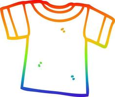 regenbooggradiënt lijntekening cartoon T-shirt vector