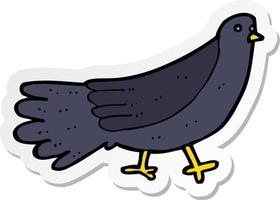 sticker van een tekenfilmvogel vector