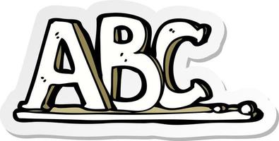 sticker van een tekenfilm abc letters vector