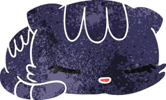 retro tekenfilm kawaii schattig slapen katje vector