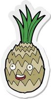 sticker van een tekenfilm gelukkig ananas vector