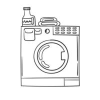 tekening sticker met het wassen machine vector