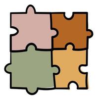 tekening sticker puzzel voor huis vermaak vector