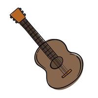 tekening sticker met klassiek akoestisch gitaar vector