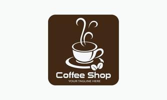 koffie winkel logo sjabloon vector illustratie van een zoet koffie logo