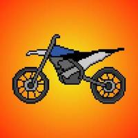 motorcross motor met pixel kunst. vector illustratie.