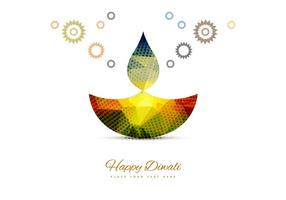 Stijlvolle Kleurrijke Diwali Diya vector