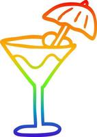 regenbooggradiënt lijntekening cartoon cocktail vector