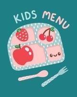 schattig kleurrijk kinderen maaltijd menu ontwerp vector illustratie
