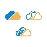 vector wolk berekenen icoon logo reeks ontwerp